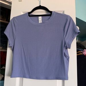 ALO Yoga Ribbed Lavender Short Sleeve Tee